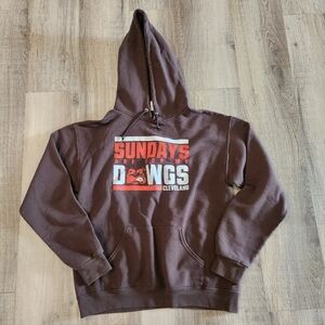 Cleveland Browns Hoodie Mens Medium NFL Sundays Are For My Dawgs Brown Pullover